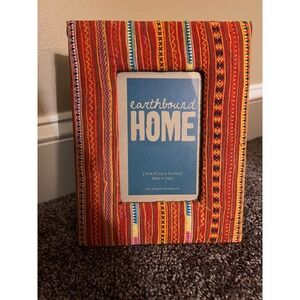 Earthbound‎ Home 4 x 6 Picture Frame Fabric Bohemian Design Hippie Home Decor